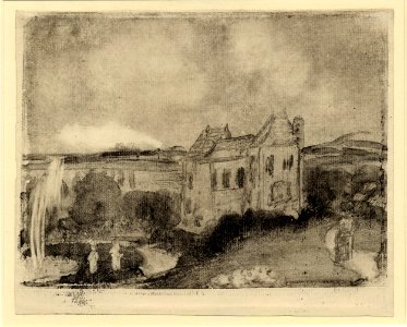 Degas - Landscape with house, figures and fountain, 1949,0411.2423