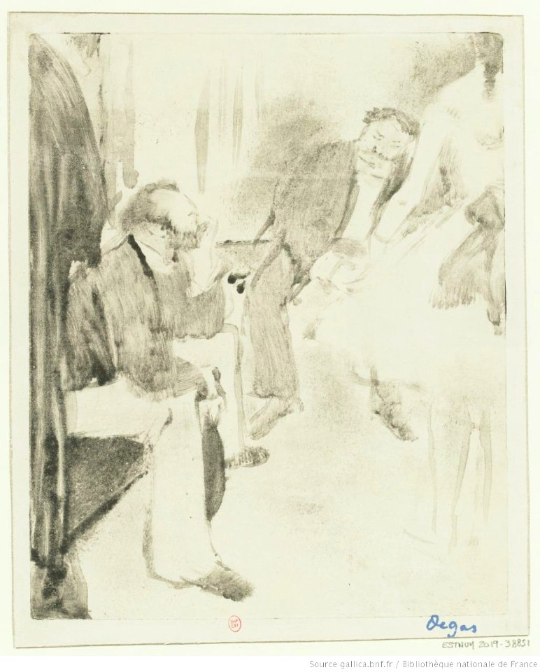 Degas - Homme assis et danseuse, Deuxième épreuve, btv1b10462506w