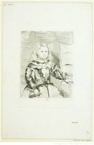Degas - L'Infante Margarita, d'après le Vélasquez du Louvre, 1er état, btv1b104620562