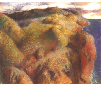 Degas - Landschaft mit Steilküste. Free illustration for personal and commercial use.