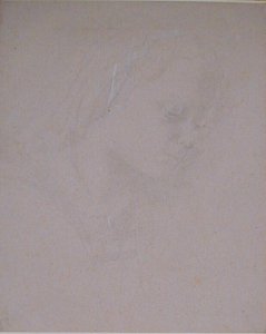 Degas - Recto Head of the Virgin, after the Master of the Louvre Nativity (Fra Diamante), WA1954.70.24