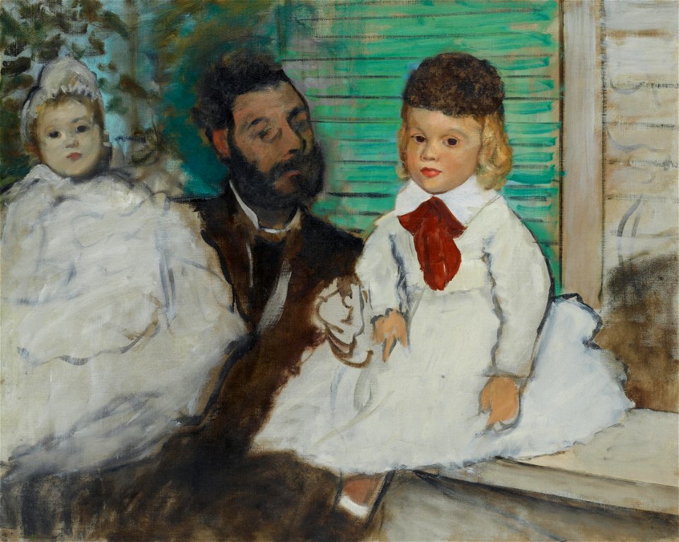 Degas - Ludovic Lepic and His Daughters, ca. 1871, Lemoisne 272