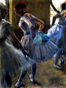 Degas - Preparation for Class, circa 1882-1885. Free illustration for personal and commercial use.