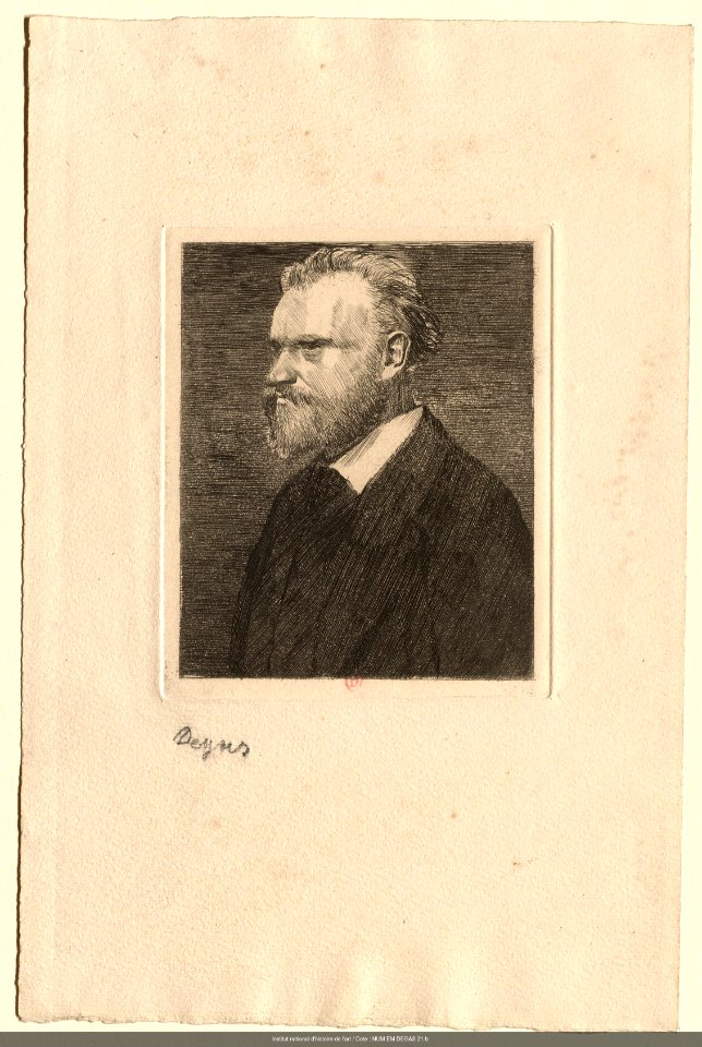 Degas - Manet, en buste, de profil à gauche, NUM EM DEGAS 21 b