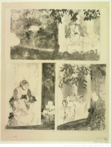 Degas - Mademoiselle Bécat aux Ambassadeurs, planche à trois sujets, btv1b104620723