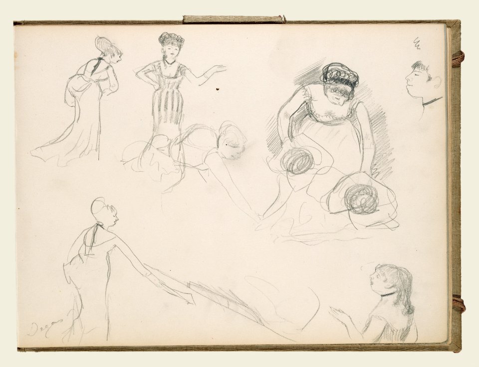 Degas - Sketches of Café Singers, 95.GD.35.11