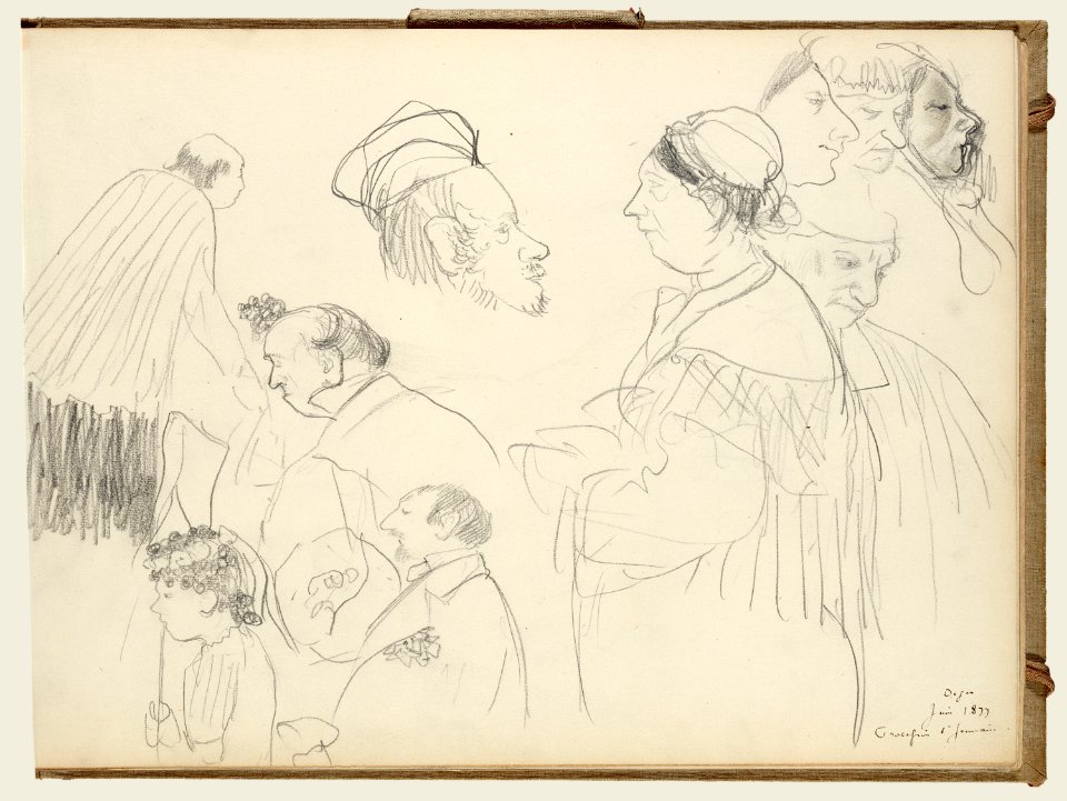 Degas - Sketches of Figures at a Funeral, 95.GD.35.4