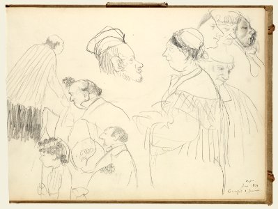 Degas - Sketches of Figures at a Funeral, 95.GD.35.4