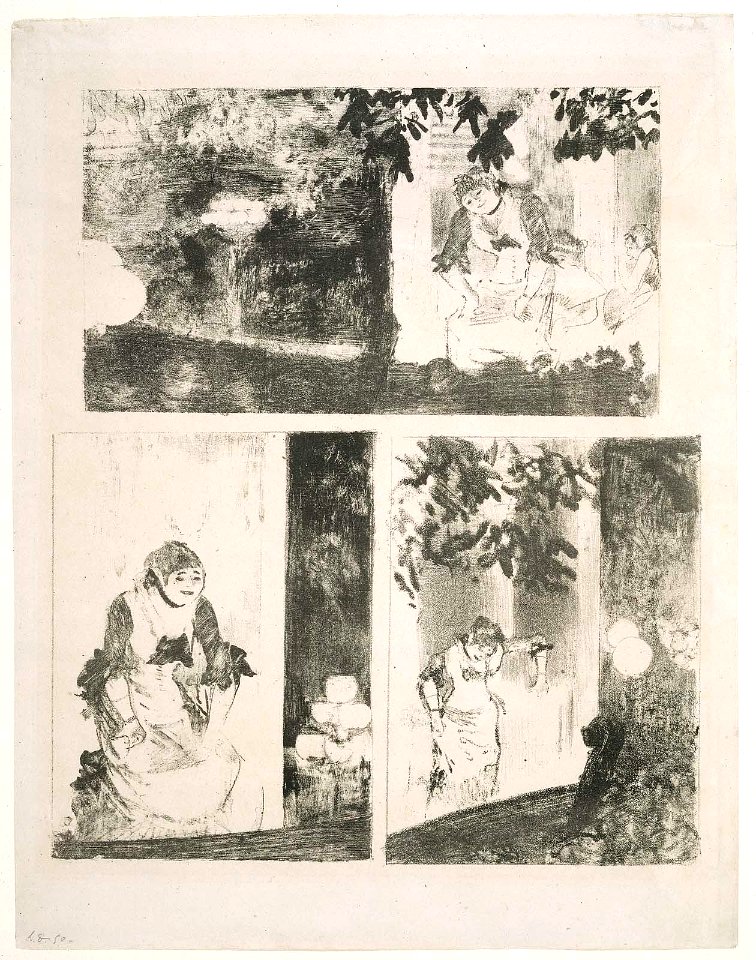 Degas - Mlle Bécat at the Cafe des Ambassadeurs Three Motifs, 27.1200