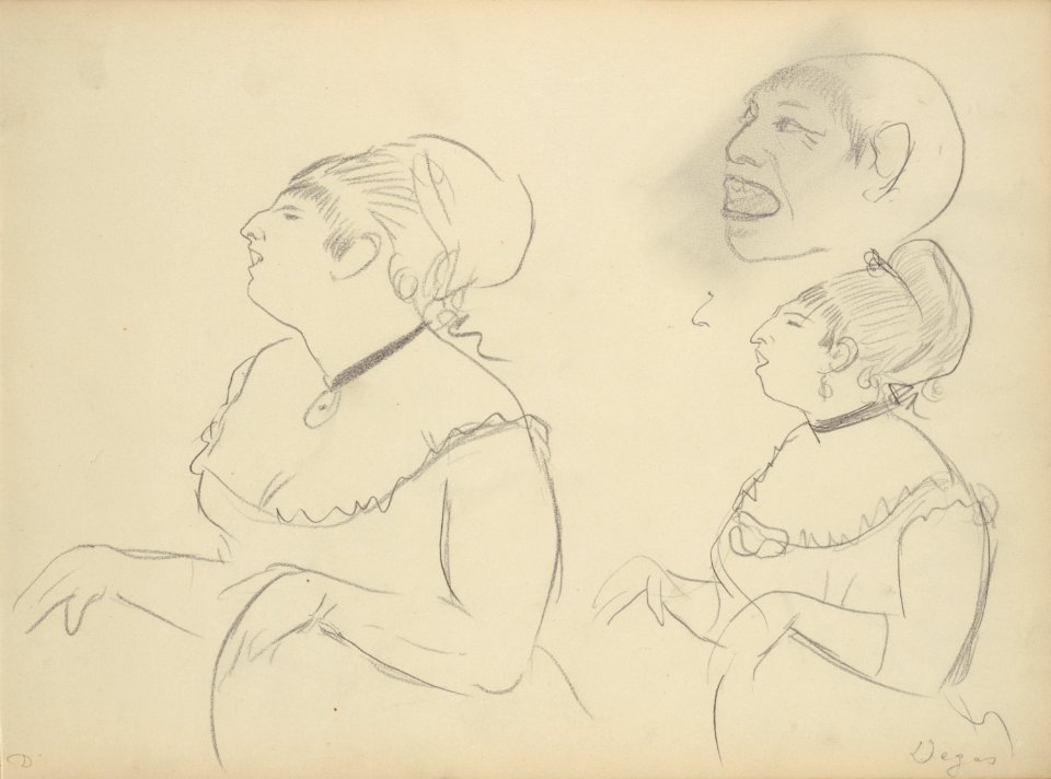 Degas - Sketches of Café Singers, 95.GD.35.6