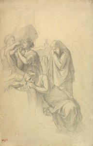 Degas - Mourners after Sacrament of Extreme Unction by Nicolas Poussin, 1943.811