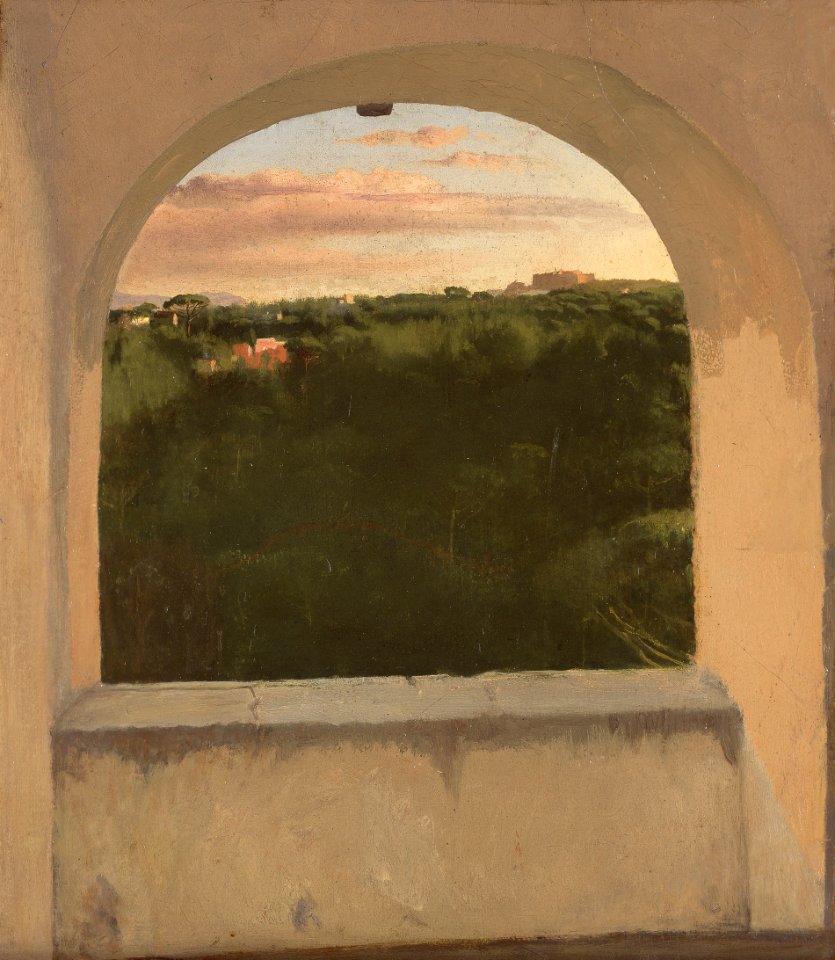 Degas - Paysage d'Italie vu par une lucarne, vers 1856-59, L 48