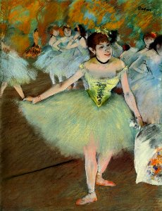 Degas - On Stage, circa 1879-1881. Free illustration for personal and commercial use.