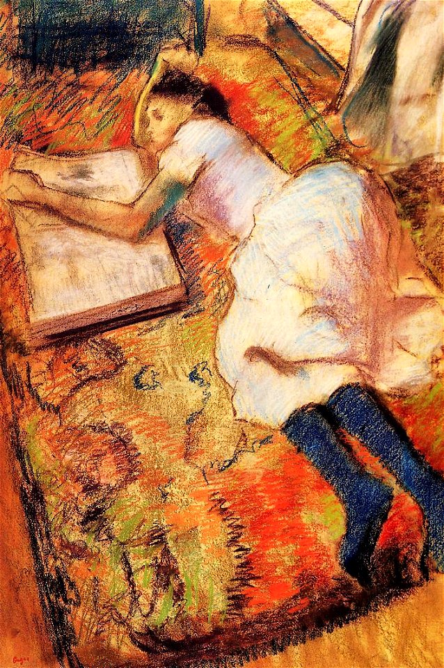Degas - Reading, circa 1889