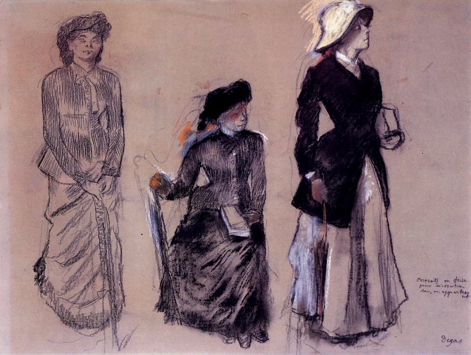 Degas - Project for Portraits in a Frieze - Three Women, 1879