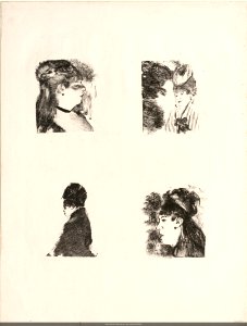 Degas - Quatre têtes de femmes, NUM EM DEGAS 2. Free illustration for personal and commercial use.