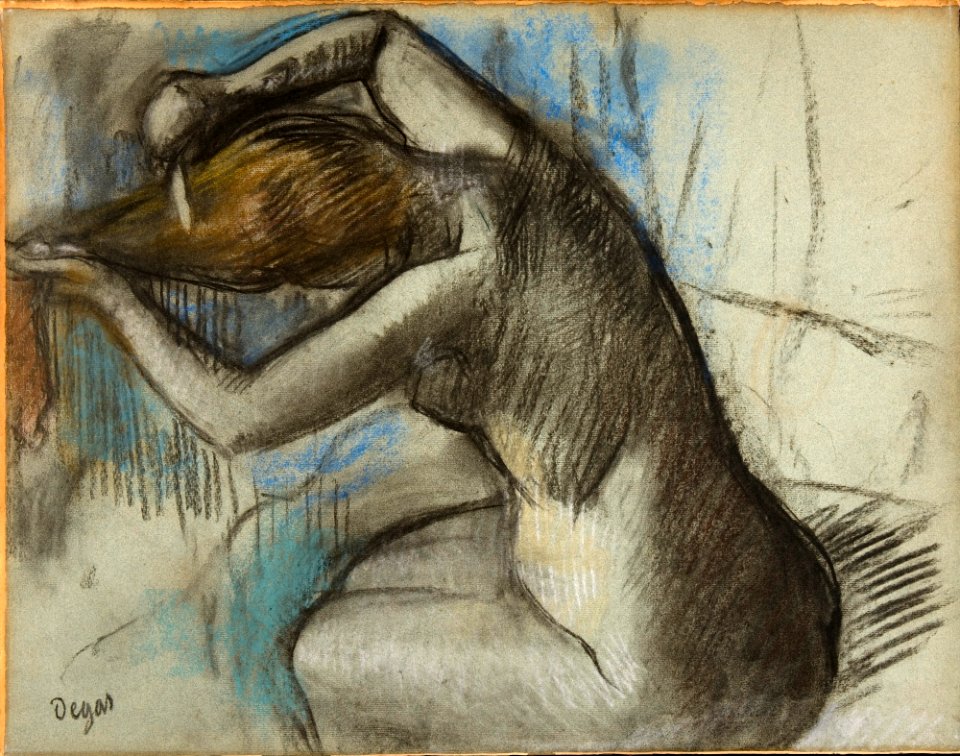 Degas - Seated Nude Woman Brushing Her Hair, between 1885 and 1908, 2005.63