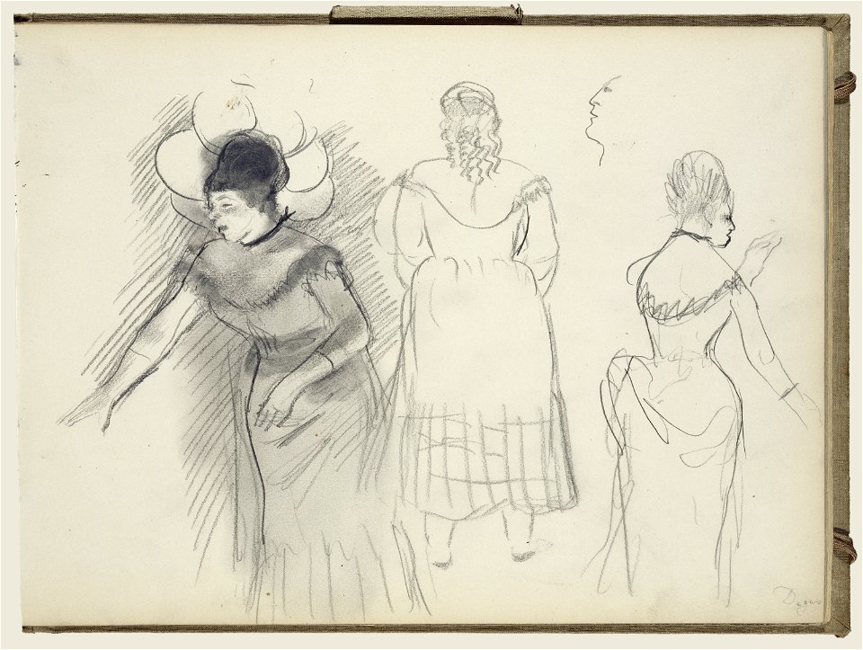 Degas - Sketches of Café Singers, 95.GD.35.7