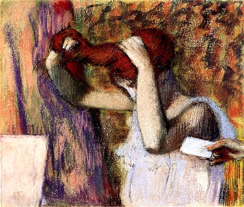 Degas - Woman Combing Her Hair, the Letter, circa 1888-1892