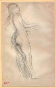 Degas - Study of a nude girl for the painting 'Peasant Girls Bathing in the Sea towards Evening', 1921,1115.12