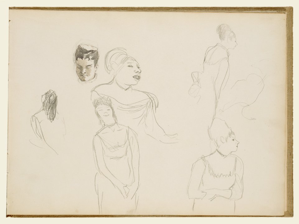 Degas - Sketches of Café Singers, 95.GD.35.37