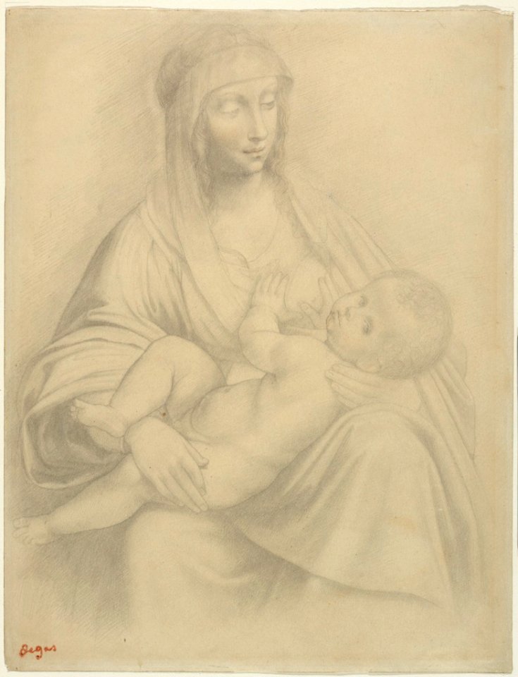Degas - Virgin and Child, after a Painting in the Collection of Edmond Beaucousin, Paris, by a Follower of Leonardo da Vinci, 1965.265