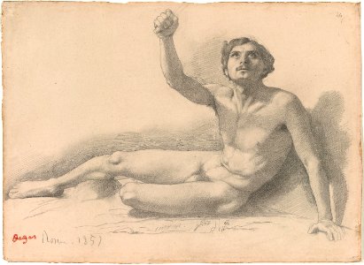 Degas - Study of a Male Nude, 2013.924. Free illustration for personal and commercial use.