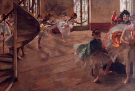 Edgar Degas, The Rehearsal, c. 1874.. Free illustration for personal and commercial use.