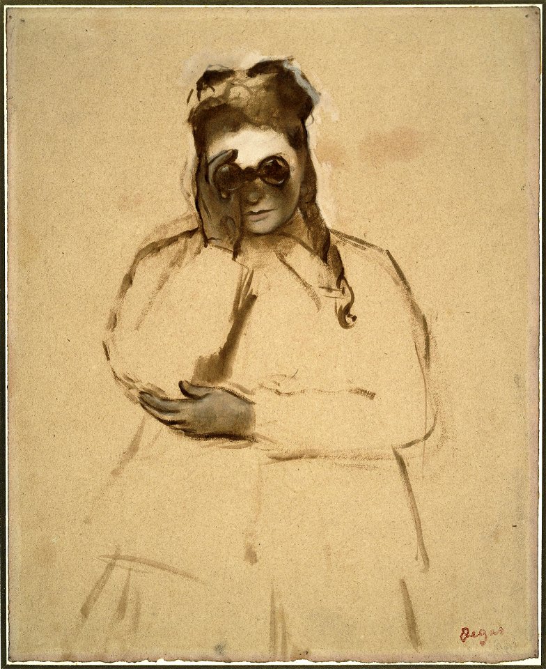 Degas - Young woman with field glasses. 1866-68, 1968,0210.26