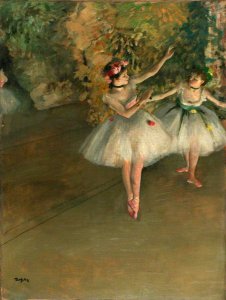 Degas - Two Dancers on a Stage. Free illustration for personal and commercial use.