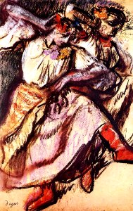 Degas - Two Russian Dancers, 1895. Free illustration for personal and commercial use.