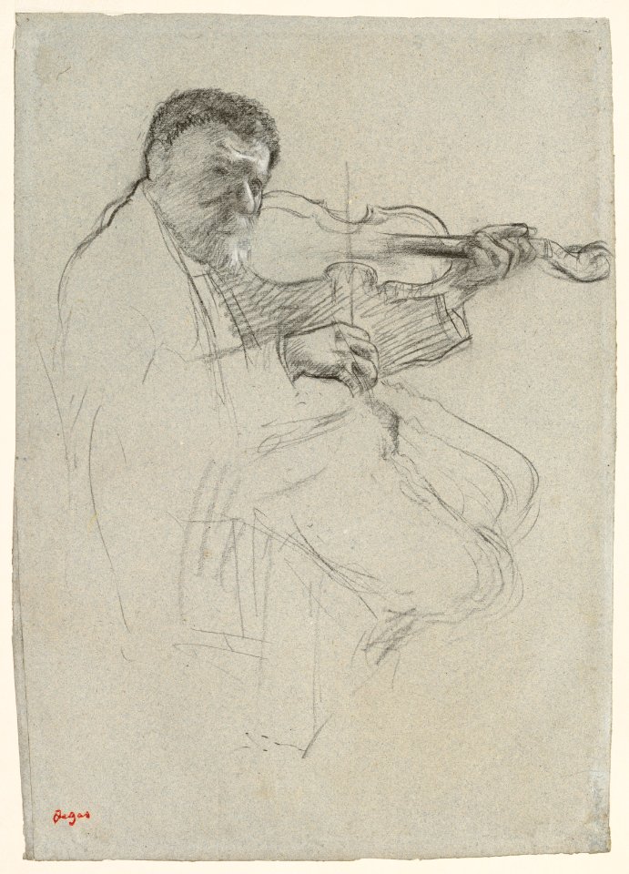 Degas - The Violinist, Study for The Rehearsal, 1955.1395