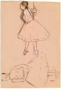 Degas - Two Studies of a Ballet Dancer, 1985.40. Free illustration for personal and commercial use.