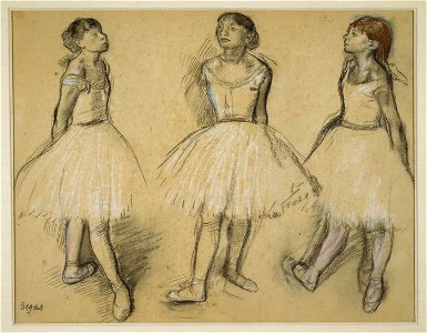 Degas - Three Studies of a Dancer in Fourth Position, 1962.703. Free illustration for personal and commercial use.