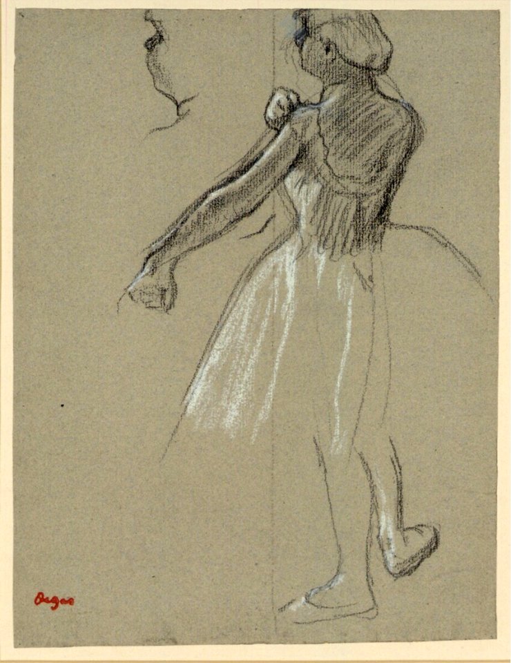 Degas - Tänzerin in Rückenansicht, ihren Schulterträger richtend, 24124