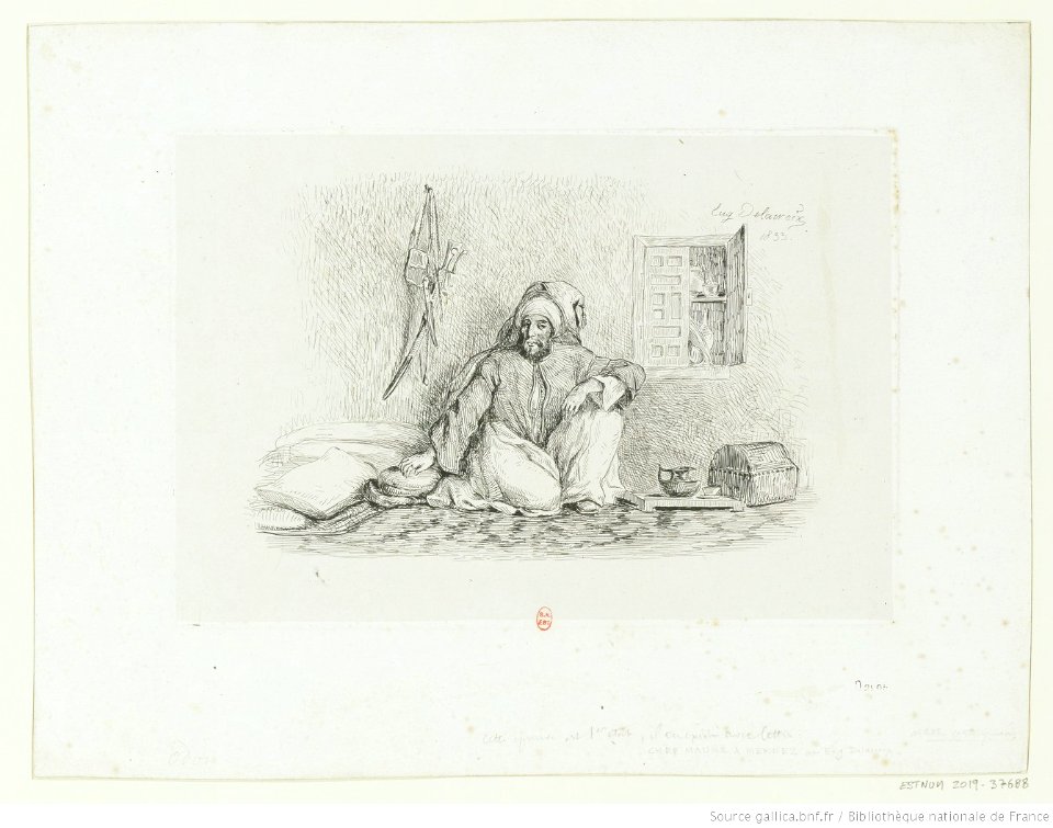 Delacroix - Chef maure a Meknez, 1er état, btv1b100296589