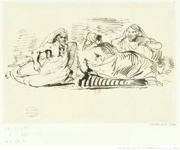 Delacroix - Arabes causant étendus sur des coussins, 2e état, btv1b10029818d
