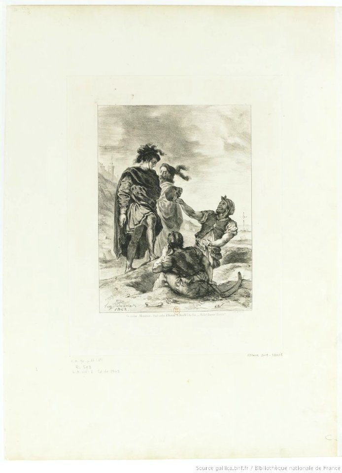 Delacroix - Ce crâne, Monsieur, était celui d'Yorick, le Bouffon du Roi, btv1b10461556m