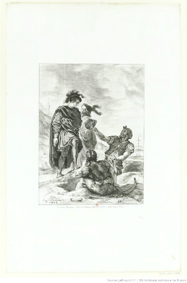 Delacroix - Ce crâne, Monsieur, était celui d'Yorick, le Bouffon du Roi, btv1b100298402