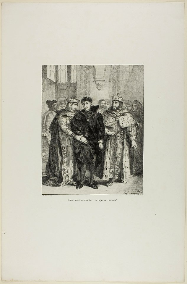 Delacroix - Hamlet and the Queen, plate 1 from Hamlet, 1949.612a