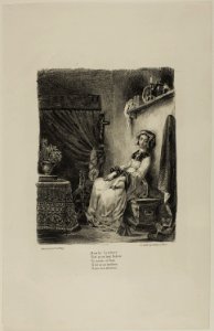Delacroix - Marguerite at the Spinning Wheel, from Faust, 1955.1102.11