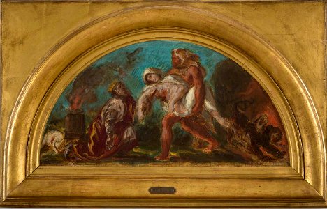 Delacroix - Hercule ramenant Alceste du fond des Enfers, étude pour le décor du Salon de la Paix de l’Hôtel de Ville de Paris, Vers 1852. Free illustration for personal and commercial use.