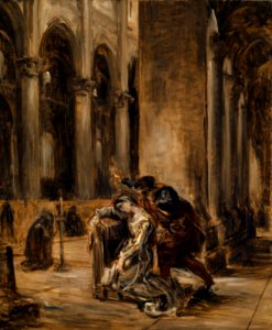 Delacroix - Marguerite à l'église (Goethe Faust, 1ère partie, scène dans la cathédrale), nach 1850