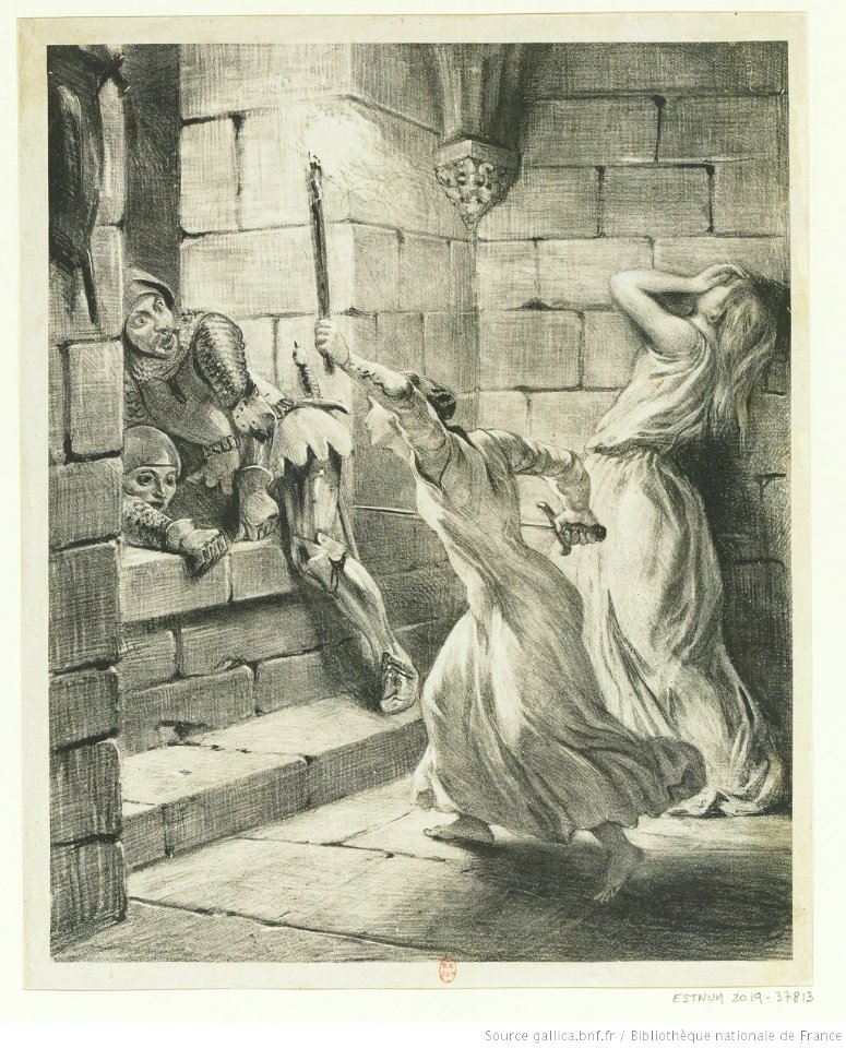 Delacroix - La Soeur de Duguesclin, 1er état, btv1b10029790r