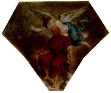 Delacroix - Michel-Ange et son génie, 876.3.98, Vers 1853