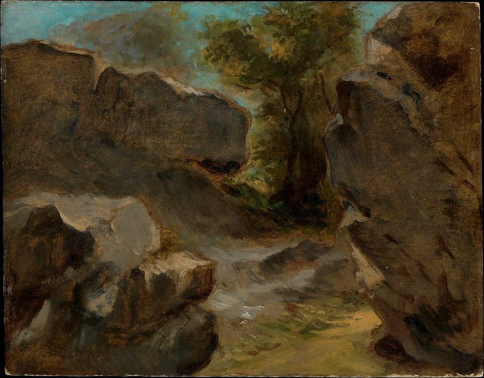 Delacroix - Landscape with Rocks, Augerville, 1854