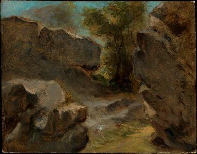 Delacroix - Landscape with Rocks, Augerville, 1854