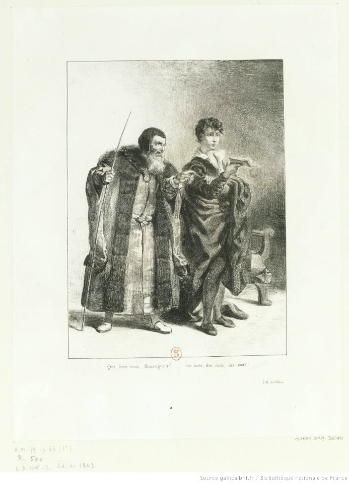 Delacroix - Que lisez-vous, Monseigneur des mots, des mots, des mots, btv1b10461815n