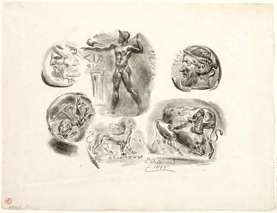 Delacroix - Sheet of Six Antique Medals, 1948.295