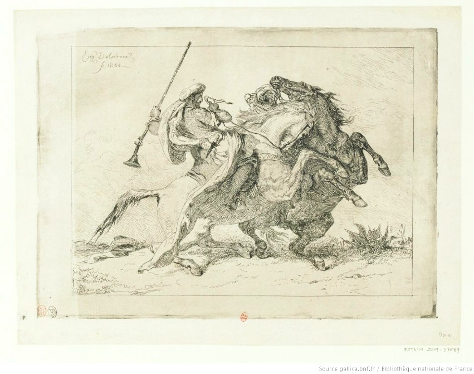 Delacroix - Rencontre de cavaliers maures, btv1b10029659r